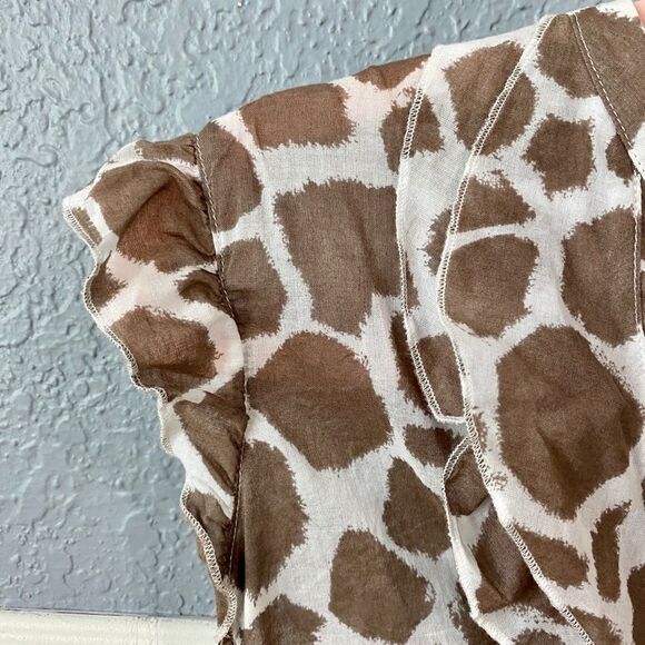 Loft White & Brown Leopard Print Blouse - Picture 4 of 5